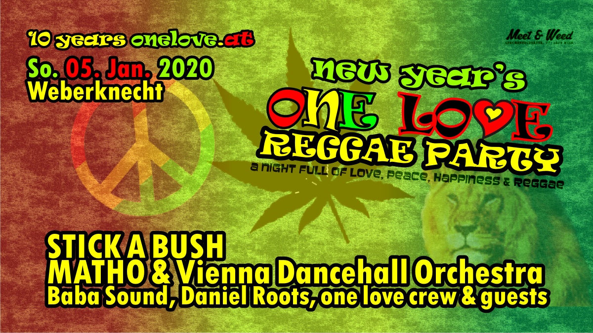 So 5.1.2020 ONE LOVE REGGAE PARTY ft. Stick A Bush + Matho & Vienna Dancehall Orchestra